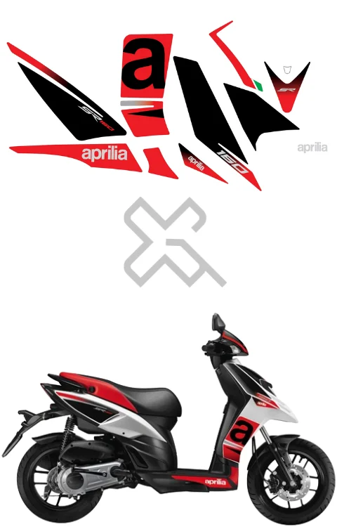 Aprilia SR 150 Sticker | Made in Premium Gloss Vinyl with FPF (Fade Protection Film), Waterproof, Pack of 1
